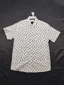 Rue 21 White Hawaiian Floral Short Sleeve Button Down T-Shirt Medium NWT Mens - Picture 1 of 7
