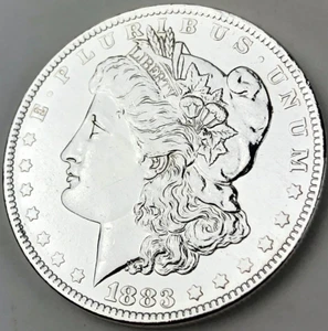 1883-O Morgan Silver Dollar Absolutely Super Fine Detail 7 Tell Feathers 104 - Picture 1 of 4