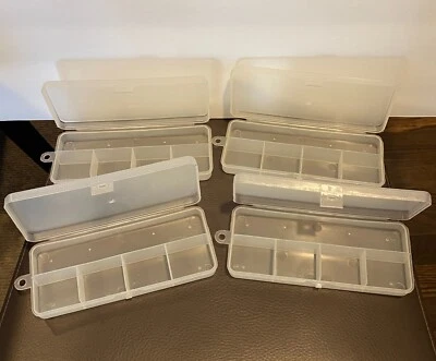 Lote de 4 mini cajas de aparejos señuelos de peces con compartimentos Foto 1 de 4