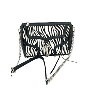Rebecca Minkoff Full Mac Zebra Print Calfhair Clutch Cross Body Shoulder Bag - Picture 1 of 11