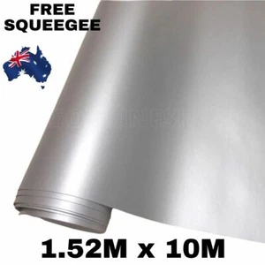 1.52M X 10M SILVER MATTE METALLIC CHROME CAR VINYL WRAP FILM STICKER AIR RELEASE - Picture 1 of 2