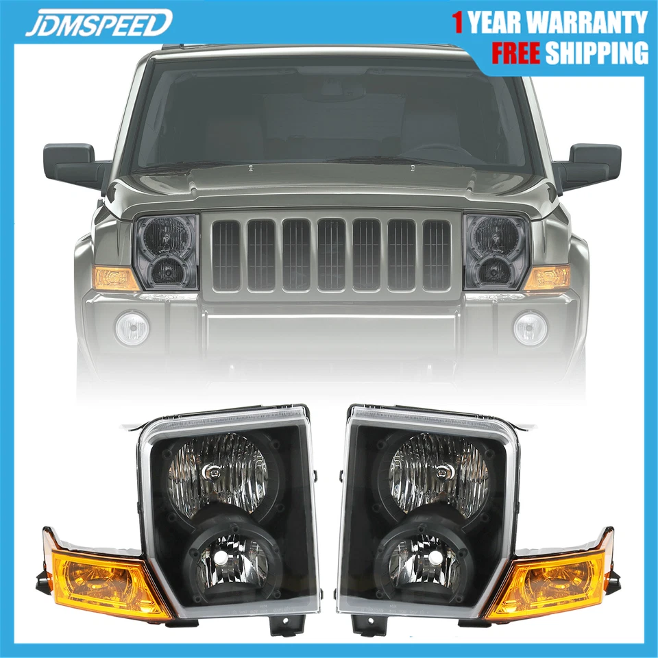 Faros delanteros negros izquierda+derecha Jeep Commander 2006-2010 06-10 Foto 1 de 4