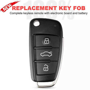 3-Button Flip Key Fits 2006-2015 Audi / PN: 4F0837220 / IYZ 3314 / 315 MHz