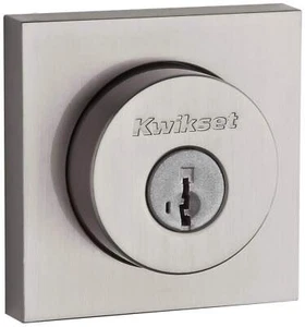 Kwikset 158SQT-15S.STRKP Halifax Square Rose Single Cylinder Deadbolt SmartKey, - Picture 1 of 2