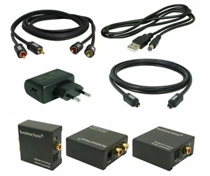 Digital a Analógico Convertidor+Fuente+0,7m Toslink + 2,5m Cable Rca #DA3-MS - Imagen 1 de 8
