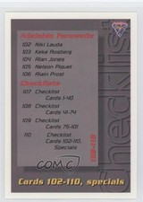 1994 Futera Formula 1 Australian Grand Prix Checklist #110