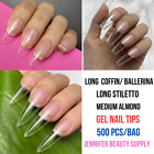 500 pcs Nail Tips GEL Extensions Full Cover  ALMOND | COFFIN | ALMOND SOFT GEL