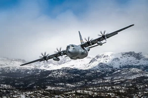 Lockheed C-130 Hercules (Over Mountains) POSTER 24 X 36 Inches Military Aircraft - Picture 1 of 2