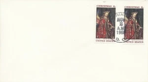 1363 & 1363a 6c WEIHNACHTEN 1968 - 1. Tag der unbeschrifteten Sorte - DC Handstempel - Bild 1 von 1