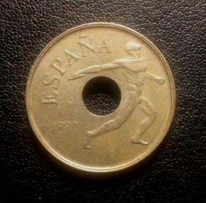 1990 Spain Commemorative 25 Pesetas Coin Rev - Picture 1 of 2