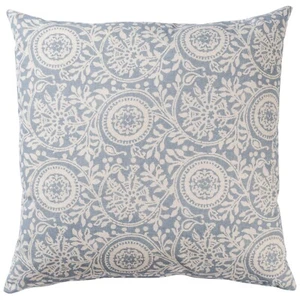 Provence Extra-Large Cushion in Soft Blue. Botanical and Flower Print. 23x23" - Picture 1 of 4