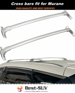 2Pcs Aluminum Roof Rail Rack Cross Bar Crossbar Fit for 2015-2021 Nissan Murano - Picture 1 of 8