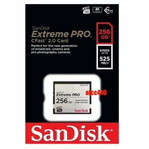 Sandisk Extreme Pro 256GB CFast Memory Card 4K Video Read 525MB/s Write 430MB/s - Picture 1 of 1