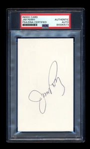 JIM PERRY SIGNED MINT INDEX CARD PSA/DNA AUTOGRAPH 1970 AL CY YOUNG TWINS HOF - Picture 1 of 1