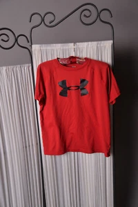 Under Armour Red short sleeve top GUC YLG Large #074 - Picture 1 of 3