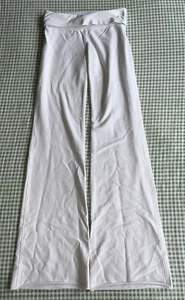 Small BEBE SPORT White Rhinestone High Foldable Waist Flare Pants Y2K Made in US - Picture 1 of 10