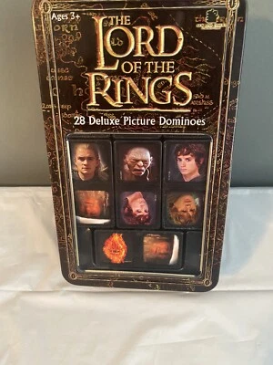 The Lord of The Rings 28 Deluxe Picture Dominoes In Metal Box - Image 1 of 3