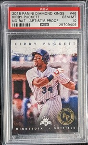 2016 Panini Diamond Kings Kirby Puckett #46  No Bat Artist Proof PSA 10, POP 1