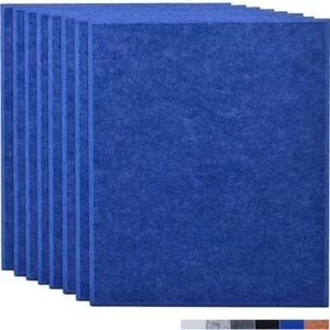 8Pcs Beveled Edge 3D Polyester Acoustic Panels "Blue" 600mm*600mm*9mm - Picture 1 of 11