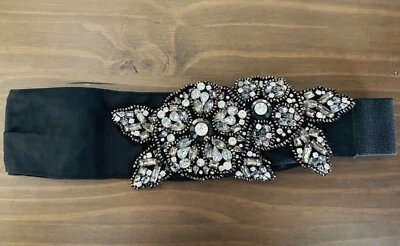 白宫黑市水钻弹性腰带,黑色,S — 第 1/4 张图片