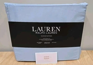 Ralph Lauren QUEEN Bettwäsche Set Dunham Satin 300 TC 100% Baumwolle Himmelblau Neu in Verpackung - Bild 1 von 5