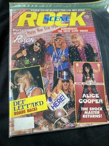 ROCK SCENE Magazine Feb 1988 KISS Alice Poison Leppard Peter Randy Rhoads Bowie - Picture 1 of 2