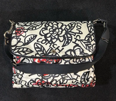 Bolso Bandolera Coach Multicolor Graffiti F16915 Cuero Satinado Borde Solapa Cierre Foto 1 de 4