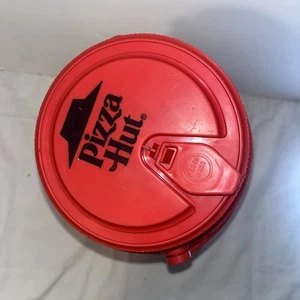 VTG 80s PIZZA HUT Gott Water Jug Cooler Thermos Half Gallon Tan Red 9.5” FLAWS - Picture 1 of 10