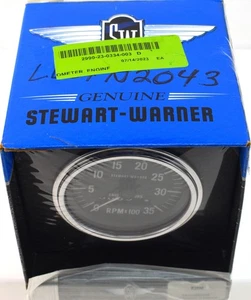STEWART WARNER 82690 DELUXE 3-3/8" TACHOMETER W/HOURMETER 0-3,500 RPM - Picture 1 of 6