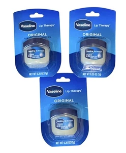 3er Pack Vaseline Original Lippentherapie für weiche glatte Lippen je 0,25 Unzen - Bild 1 von 2