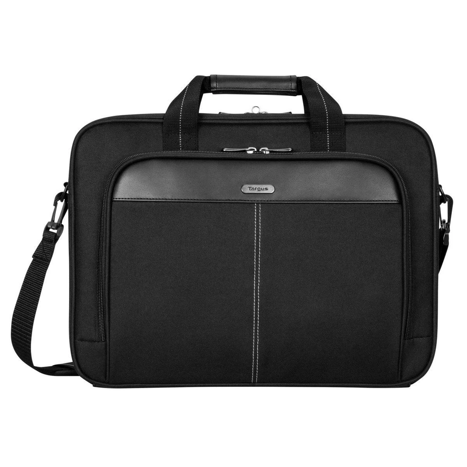 Targus 15-16 Inch Classic Slim Laptop Bag Black - Ergonomic Briefcase and Messe