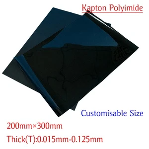 Black Polyimide Film Sheet 0.015mm-0.125mm Ultra Thin Kapton Foil Plate - Picture 1 of 5