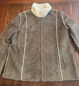 Telluride Clothing Co giacca sherpa donna marrone scamosciato super comoda taglia XL - Foto 1 di 4