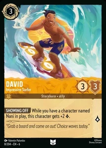 David - Impressionante Surfer Foil (008) Mare Azzurro Disney Lorcana - Foto 1 di 1