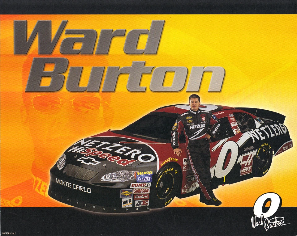Tarjeta postal de la serie NASCAR SPRINT CUP 2004 WARD BURTON "NET ZERO" #0  Foto 1 de 1