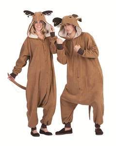ADULT RUDY THE REINDEER COSTUME DEER RUDOLPH ANIMAL PAJAMAS COSTUMES JUMPSUIT - Picture 1 of 1