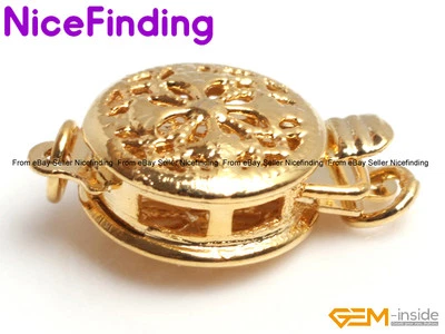 Exquisite Filigree 14K Gold Filled Pearl Box Snap Necklace Clasp Clasps Closures - Image 1 of 4