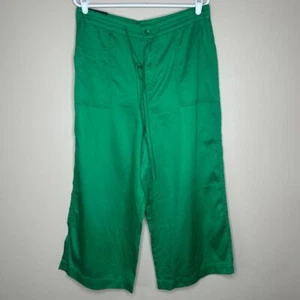 Pantalones Cortos Mario Serrani Italia Kelly Verde Lyocell Pierna Ancha Informales Talla L Nuevos con Etiquetas - Imagen 1 de 9