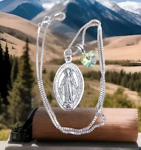 Santa María Colgante Transparente Cuelga Gota Corazón Dije 24" Caja Cadena Collar - Imagen 1 de 8