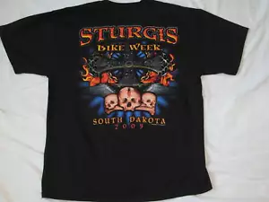 Harley Bike Week Sturgis Shirt South Dakota 3 Skulls 2005 Large - Picture 1 of 5