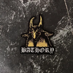 BATHORY GOLDEN GOAT WOVEN PATCH BLACK METAL - Picture 1 of 1