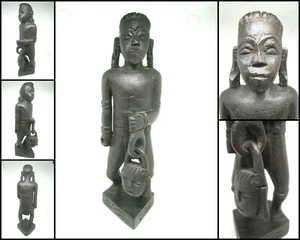 Vintage Tribal Statue Carved Wood (20 cm) - Picture 1 of 9
