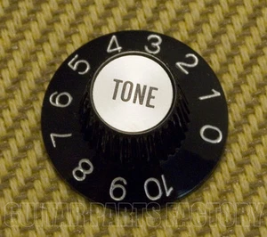002-8216-000 Genuine Fender Witch Hat Silver/Black TONE Knob for USA CTS Pots - Picture 1 of 1