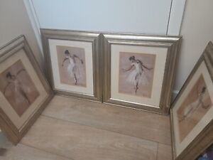 3x MARY DULON signed BALLERINA BALLET print Boree 1 2 3 4 FRAMED  45x40cm  Vgc