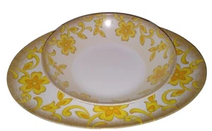 Set piatti ciotola Giappone Noritake melamina Ware fiori arancioni gialli vintage raro - Foto 1 di 5