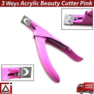 Cortador de belleza acrílico punta de uñas rosa NUEVO 3 maneras cortadores de uñas CE - Imagen 1 de 5