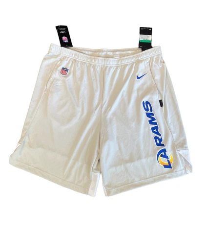 Nike NFL Los Angeles Rams On Field Apparel Beige White Trim Shorts Men’s Size XL Cover