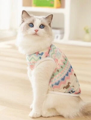 彩色小动物印花猫衣服 — 第 1/4 张图片