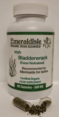EMERALD ISLE SEAWEED Bladderwrack capsules Certified Organic Seaweed From Irish Atlantic Coast