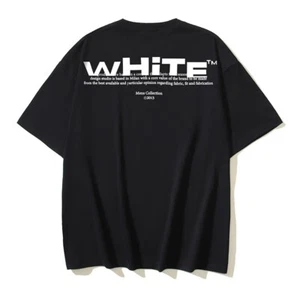OFF WHITE Character Print Black Size Logo T-shirt Men's Size Short Sleeve Tee 29 - Picture 1 of 13